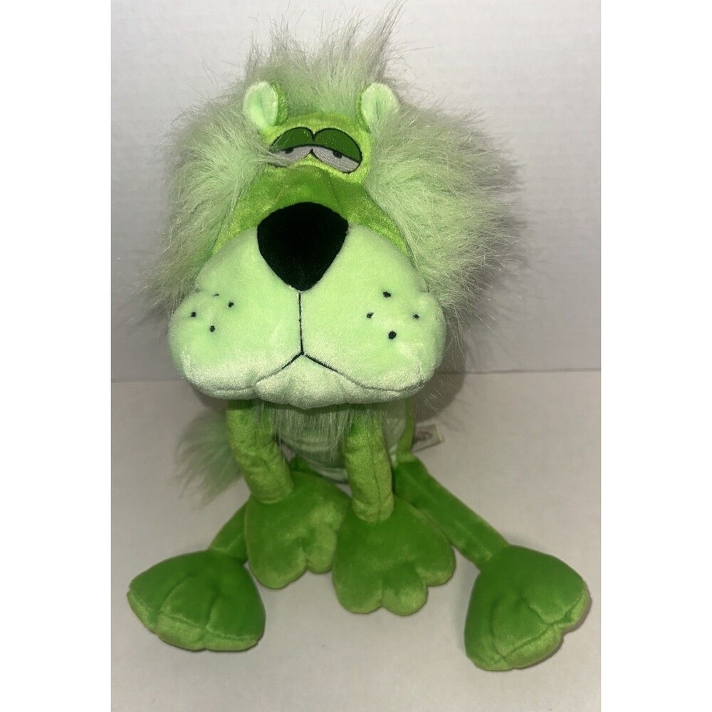Vintage Bestever Funny Feet Green Lion Plush Retired Sleepy Eyes Long Legs
